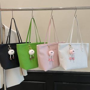 Zigzag pattern tote bag