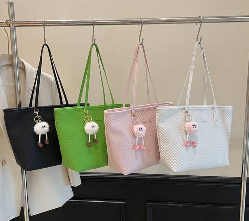 Zigzag pattern tote bag